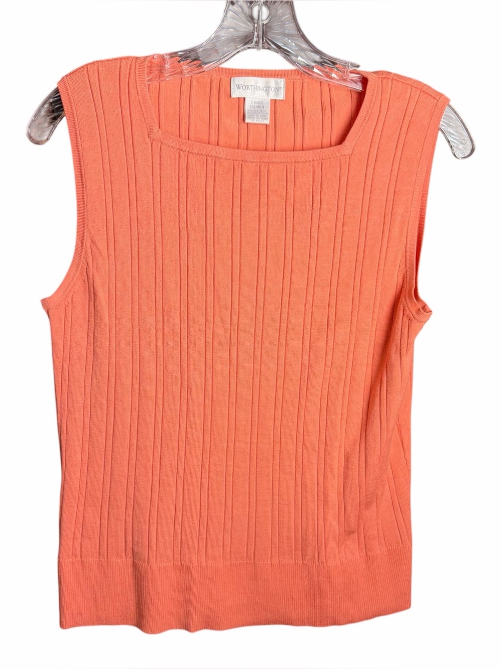 Women’s Worthington Sleeveless Sweater Ribbed Peach Tone Large
